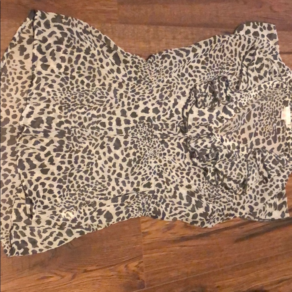 Grey animal print shear tank top